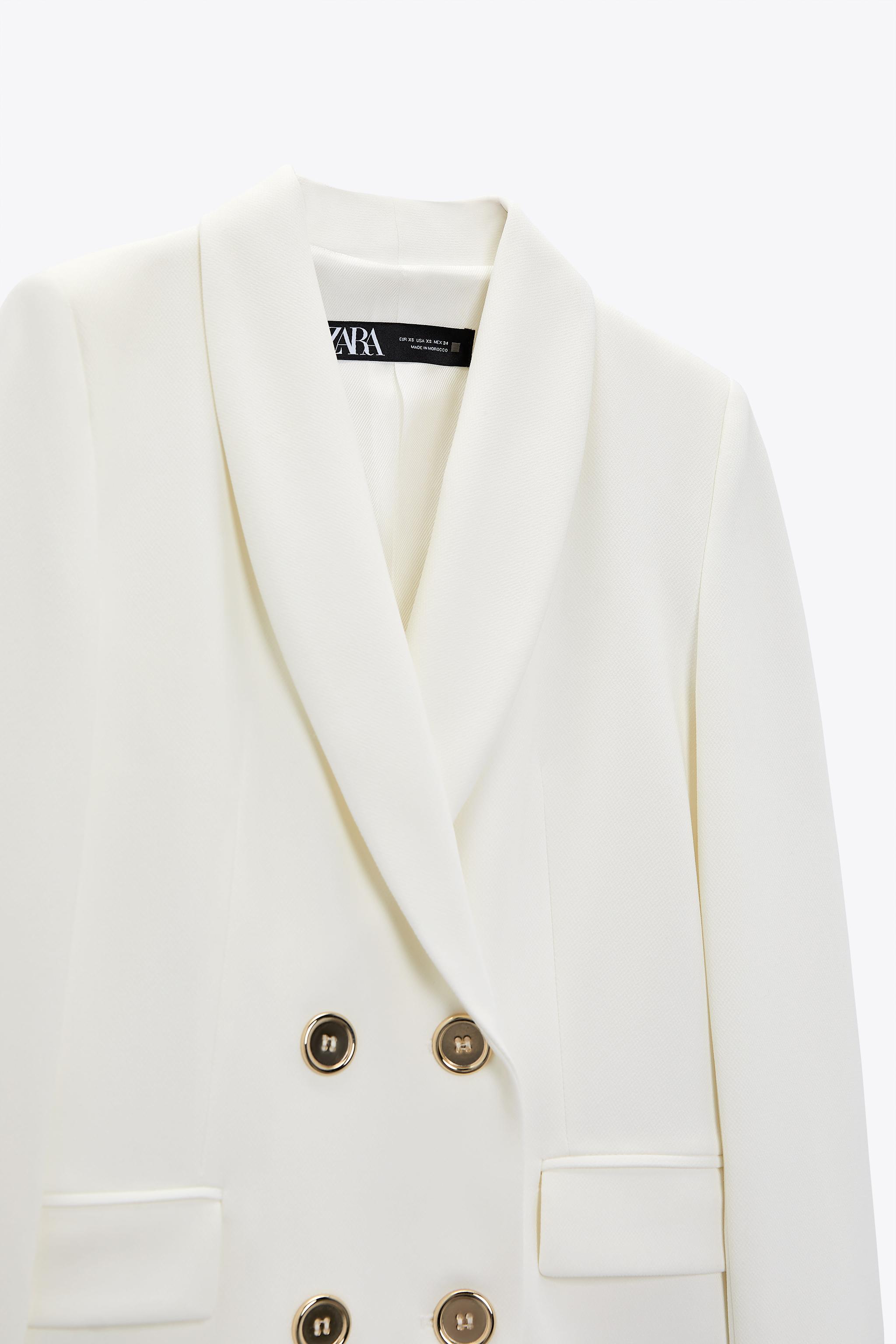 Zara buttoned double breasted coat hotsell